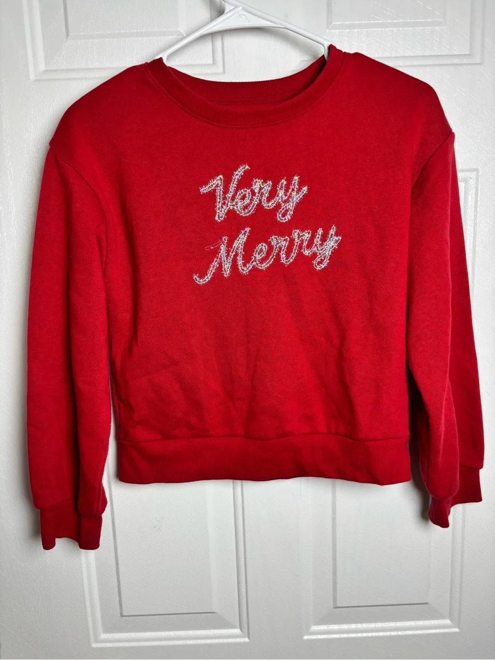 Cat & Jack Red 'Very Merry' Holiday Sweatshirt